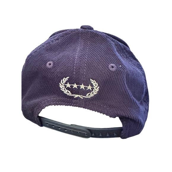 New Field Grade Navy Blue Corduroy Baseball Hat - "F*ck off Respectfully" - Picture 2 of 7
